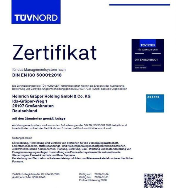 Zert ISO 50001 2018 Graeper HOLDING Deutsch