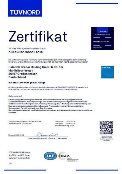 Zert ISO 50001 2018 Graeper HOLDING Deutsch